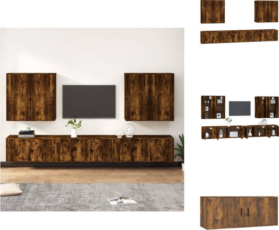 VidaXL TV-meubelset gerookt eiken 2x 100x34.5x40cm 2x 40x34.5x40cm 4x 40x34.5x80cm Kast - Foto 2