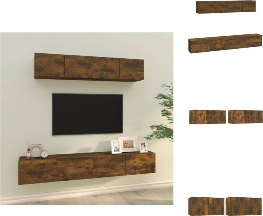 vidaXL tv-meubelset gerookt eiken 2x 60x30x30 cm 2x 80x30x30 cm Kast