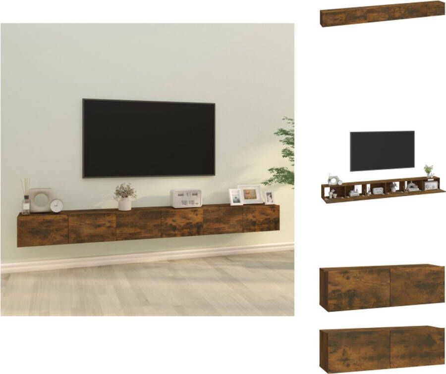 vidaXL TV-meubelset gerookt eiken 3 stuks 100 x 30 x 30 cm Kast