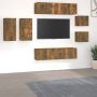 VidaXL TV-Meubelset Gerookt Eiken 30.5 x 30 x 60 cm Stevig bewerkt hout Wandgemonteerd Kast - Thumbnail 2