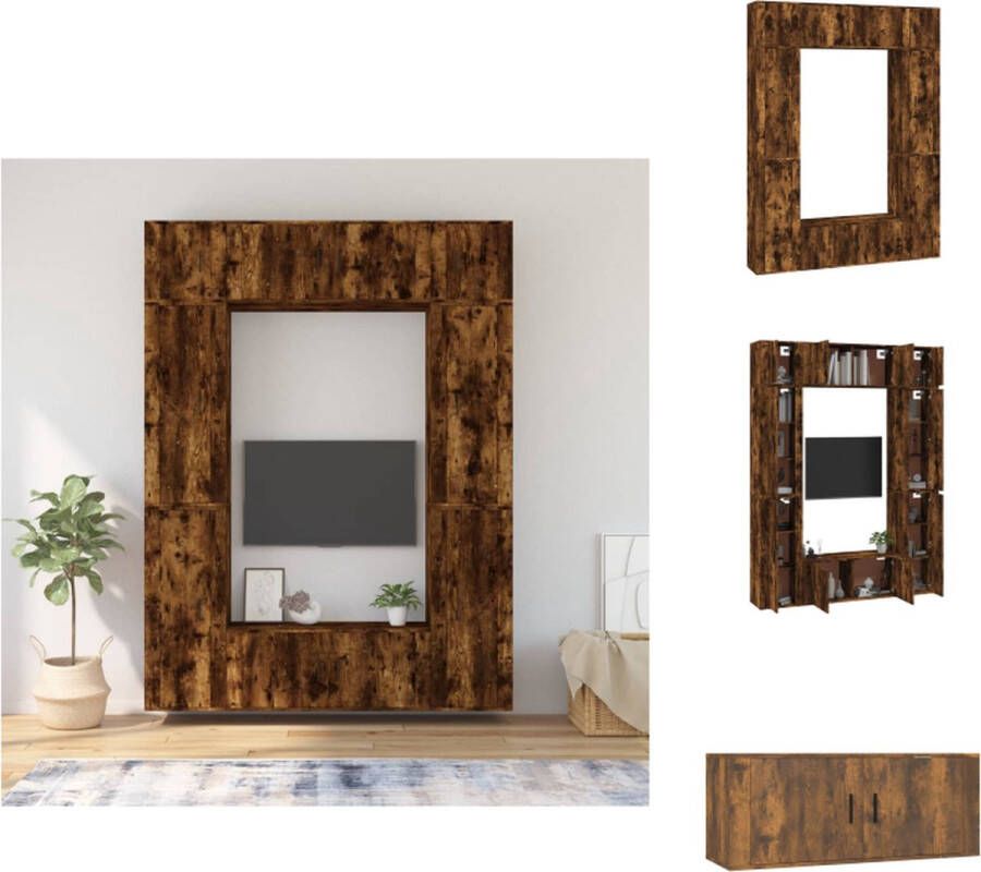 VidaXL TV-meubelset Gerookt eiken 4x 40x34.5x100cm 2x 100x34.5x40cm 2x 40x34.5x40cm Kast - Foto 2
