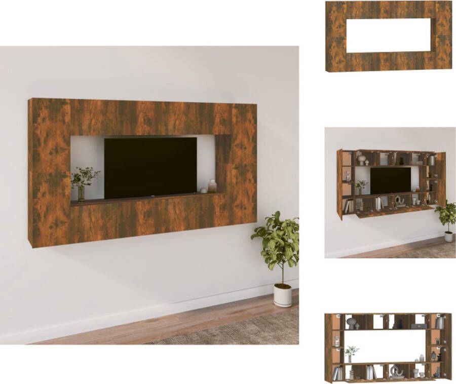 VidaXL TV-meubelset gerookt eiken 4x 80x30x30 cm 4x 30.5x30x60 cm Kast