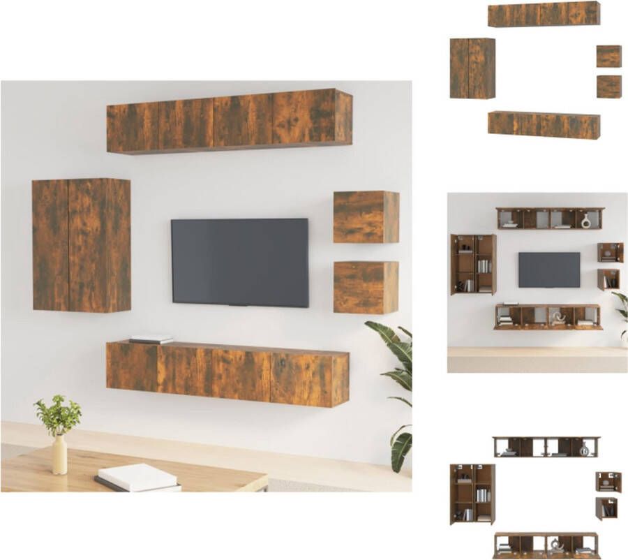 vidaXL TV-meubelset gerookt eiken 4x 80x30x30cm 2x 30.5x30x90cm 2x 30.5x30x30cm Kast