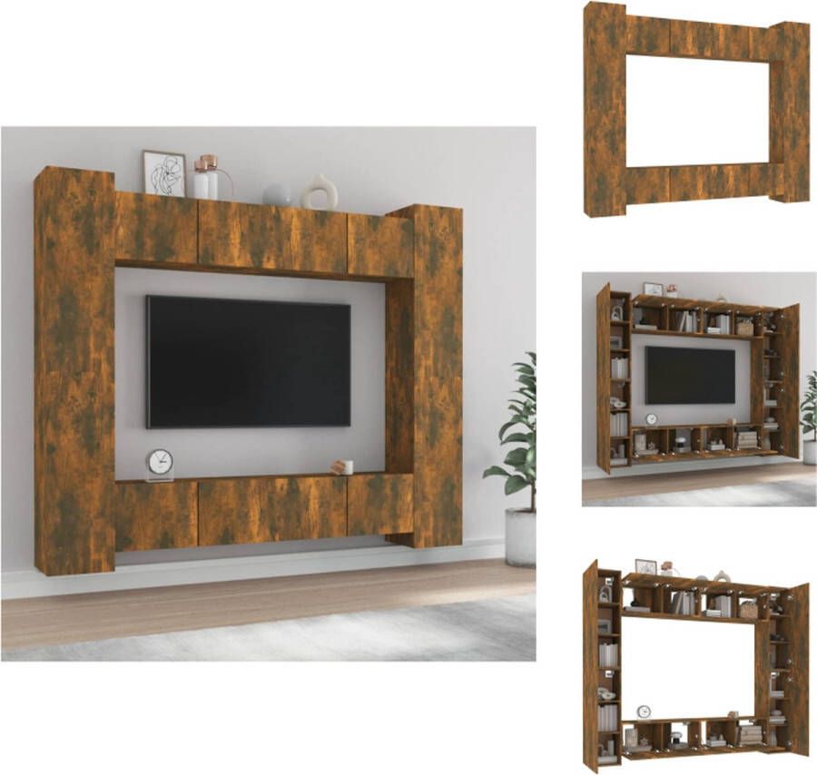 VidaXL TV-meubelset gerookt eiken 80x30x30 cm 30.5x30x90 cm Kast