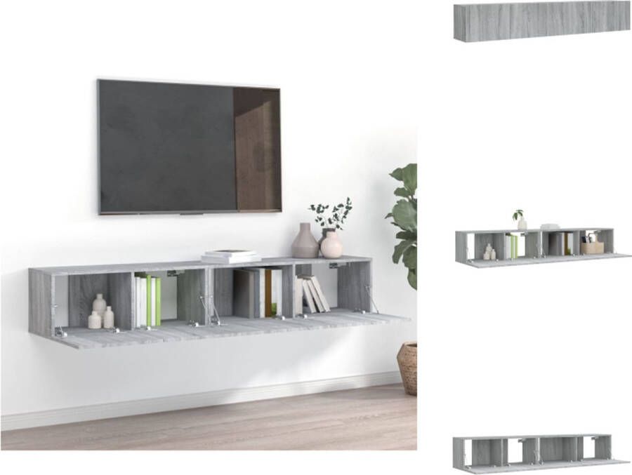 vidaXL TV Meubelset grijs sonoma eiken 100 x 30 x 30 cm 80 x 30 x 30 cm Kast