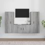 VidaXL TV-meubelset grijs sonoma eiken 2x 40x34.5x100 cm 1x 80x34.5x40 cm Kast - Thumbnail 1