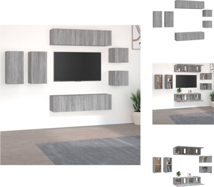 VidaXL TV-meubelset grijs sonoma eiken 30.5 x 30 x 60 cm stevig materiaal Kast