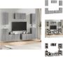 VidaXL TV meubelset Grijs Sonoma Eiken 3x (60 x 30 x 30 cm) + 4x (30.5 x 30 x 60 cm) Kast - Thumbnail 2