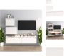 VidaXL Tv-meubelset Hangkasten Massief grenenhout Wit 45x30x35 cm 60x30x35 cm 80x30x35 cm Kast - Thumbnail 2