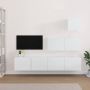 VidaXL TV-meubelset Hoogglans wit Bewerkt hout Bovenste tv-meubel- 30.5 x 30 x 30 cm Middelste tv-meubel- 80 x 30 x 30 cm Onderste tv-meubel- 80 x 30 x 30 cm Kast - Thumbnail 1