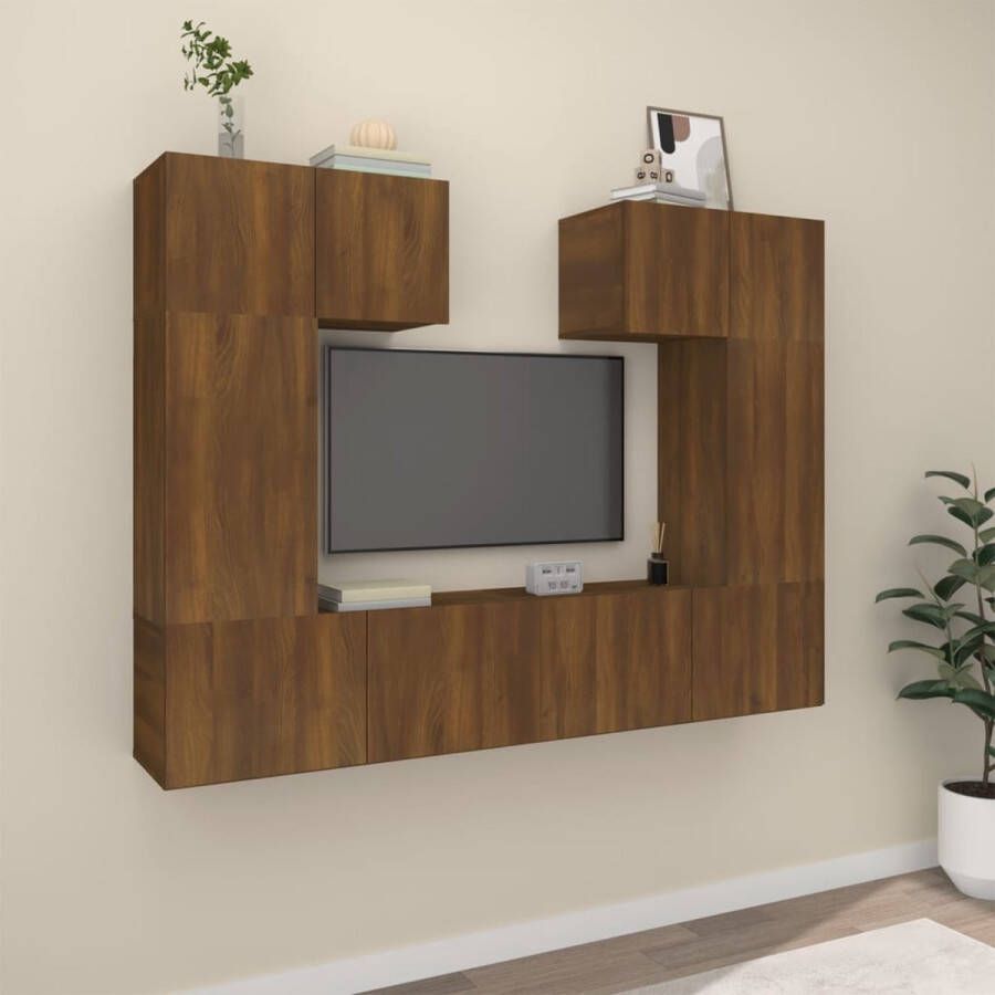 VidaXL Tv-meubelset Klassiek Bruineiken 60x30x30cm 30.5x30x60cm 80x30x30cm Kast