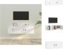 VidaXL Tv-meubelset klassiek design bewerkt hout wandmontage wit 100 x 34.5 x 40 cm en 40 x 34.5 x 40 cm Kast - Thumbnail 2