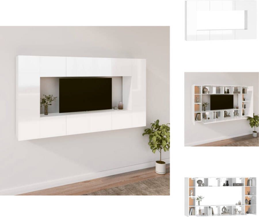 VidaXL TV-meubelset Klassiek design Hoogglans wit 80x30x30 cm 30.5x30x60 cm Kast