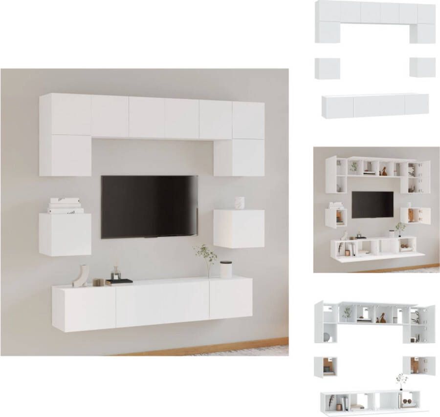 VidaXL TV-meubelset klassiek wit 60x30x30cm 80x30x30cm 30.5x30x30cm Kast