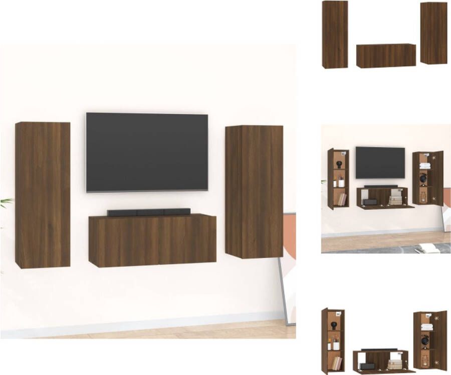 VidaXL TV Meubelset Klassieke Bruineiken 80x30x30 cm 30.5x30x90 cm Kast