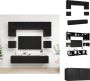 VidaXL TV-meubelset Montana Wandbevestiging Zwart Spaanplaat 80x30x30cm 60x30x30cm 30.5x30x30cm Kast - Thumbnail 2