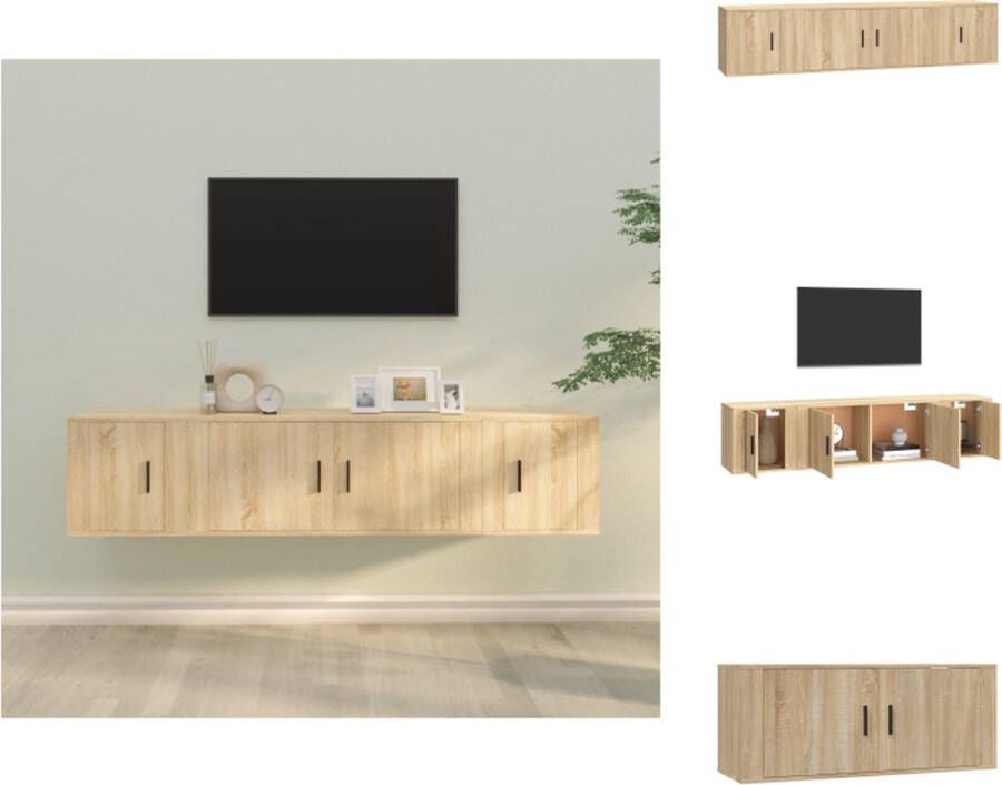 vidaXL TV-meubelset Sonoma eiken 100x34.5x40 cm 2x40x34.5x40 cm Kast