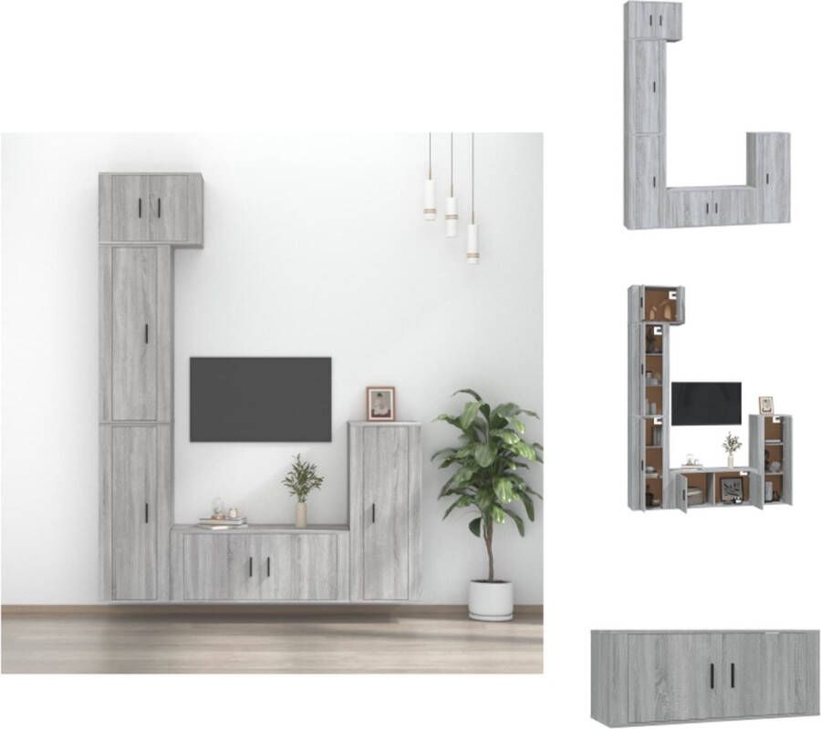 VidaXL TV-meubelset Sonoma eiken 1x 57x34.5x40cm 3x 40x34.5x100cm 1x 100x34.5x40cm Kast