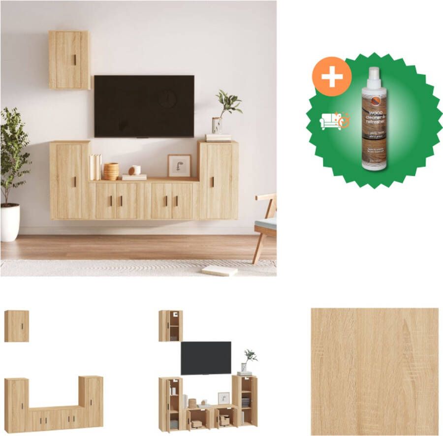 VidaXL TV-meubelset Sonoma eiken 30.5 x 30 x 30 cm 30.5 x 30 x 110 cm 100 x 30 x 30 cm Kast Inclusief Houtreiniger en verfrisser - Foto 2