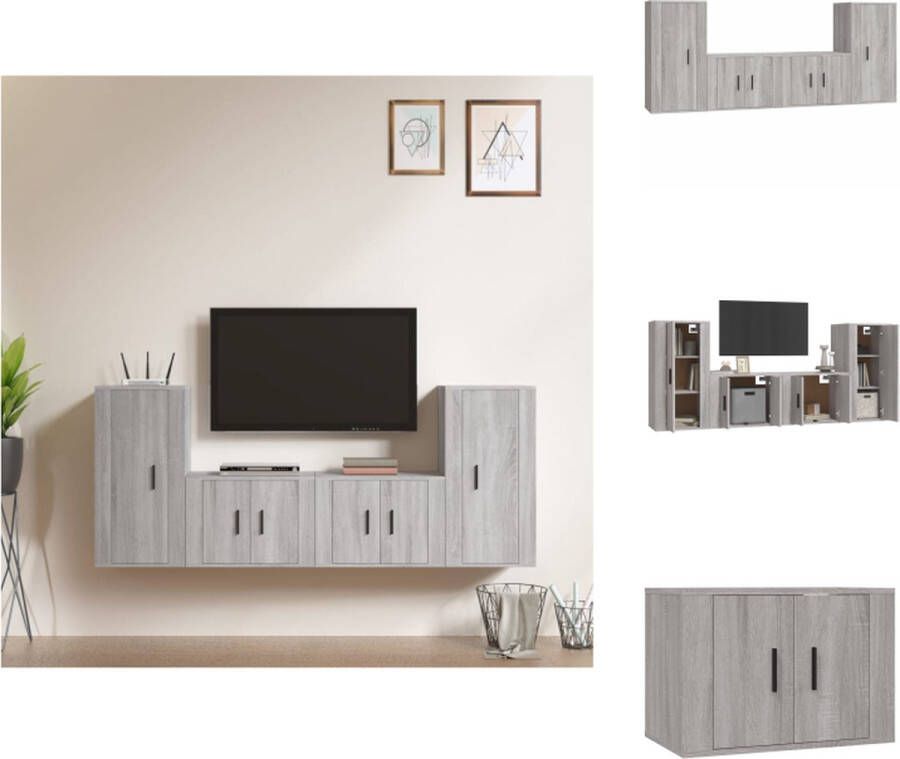 VidaXL TV-meubelset Sonoma eiken 2x 57x34.5x40 cm 2x 40x34.5x80 cm Kast