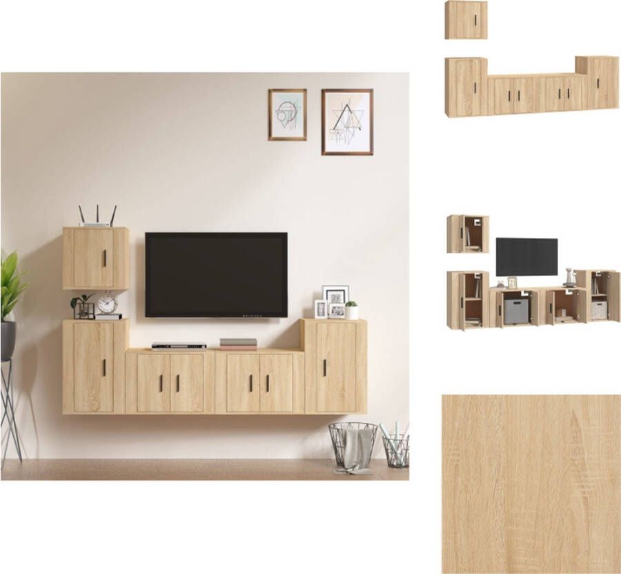 VidaXL TV-meubelset Sonoma eiken 2x 57x34.5x40cm 1x 40x34.5x40cm 2x 40x34.5x60cm Kast