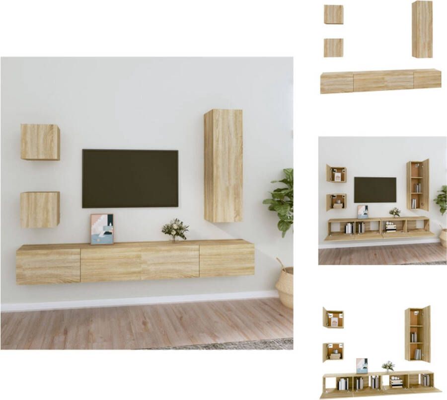 VidaXL TV-meubelset Sonoma eiken 30.5 x 30 x 30 cm 30.5 x 30 x 110 cm 100 x 30 x 30 cm Kast