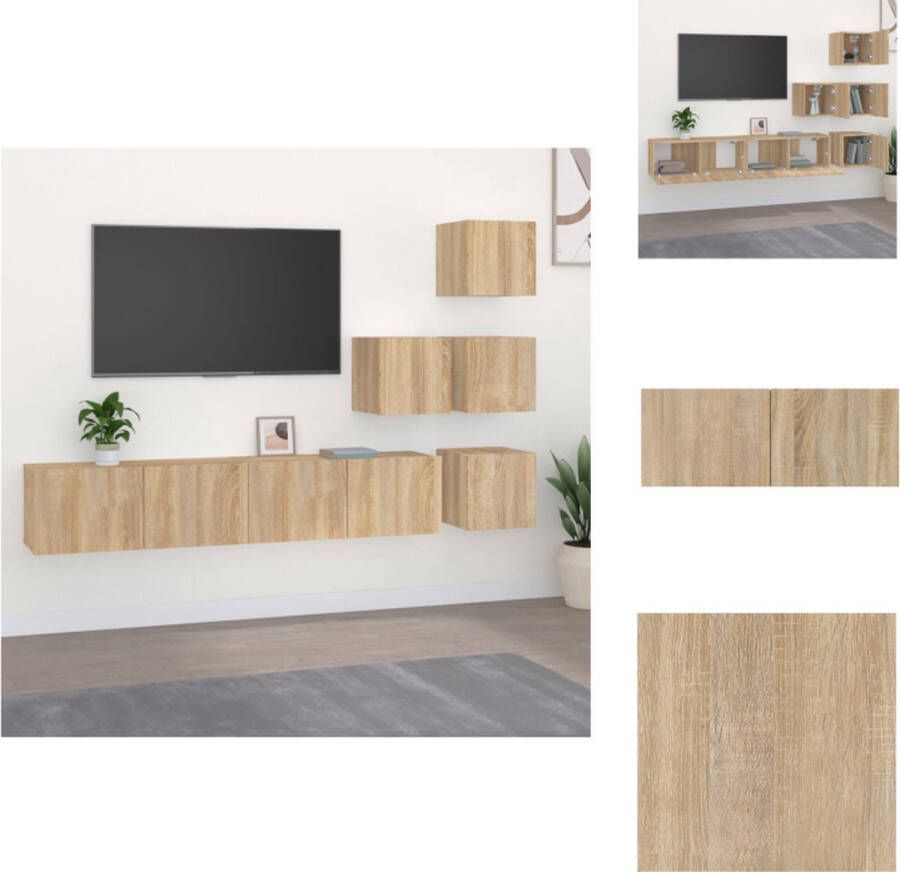 VidaXL TV-meubelset Sonoma eiken 30.5 x 30 x 30 cm (S) 80 x 30 x 30 cm (L) Duurzaam bewerkt hout Kast