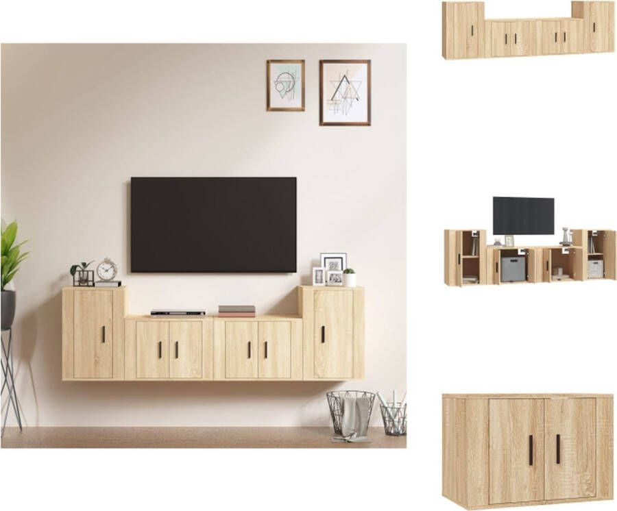 VidaXL TV-meubelset Sonoma eiken 4-delig- 2x 57x34.5x40cm 2x 40x34.5x60cm Kast