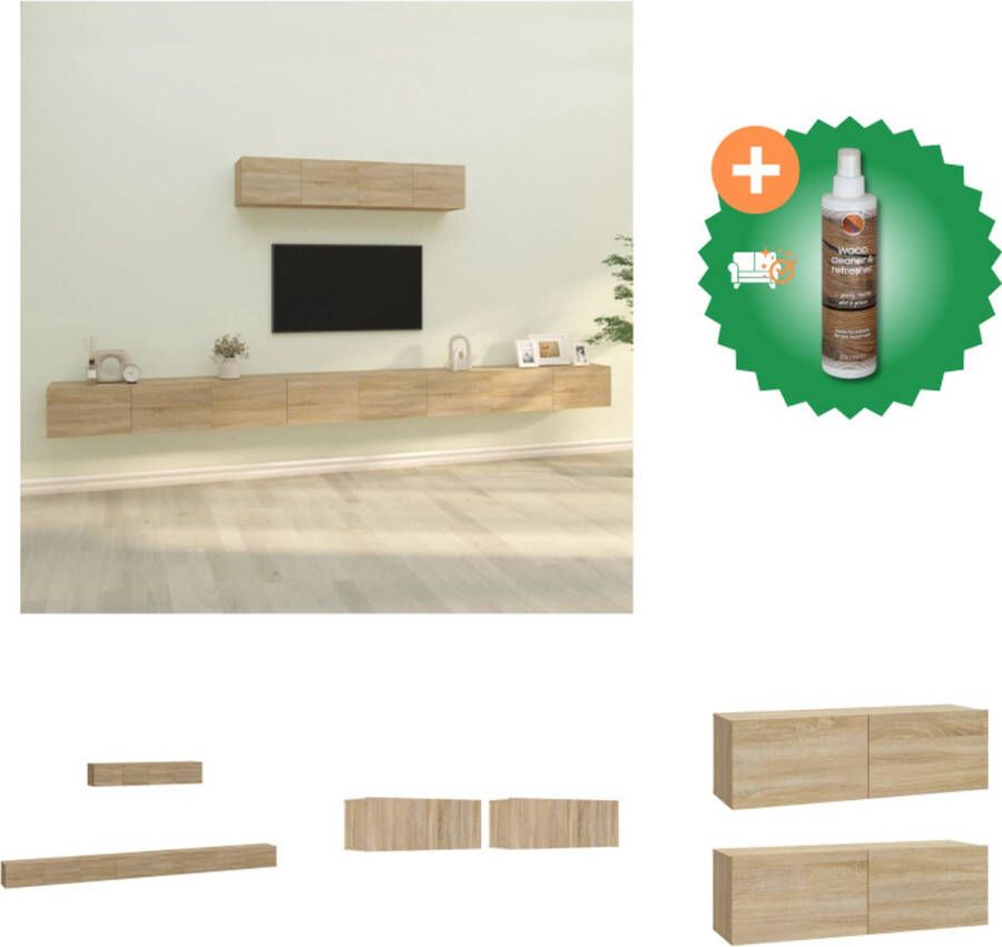 VidaXL TV-meubelset Klassiek Sonoma Eiken Wandgemonteerd 3x 60x30x30cm 1x 30.5x30x60cm 2x 100x30x30cm Kast Inclusief Houtreiniger en verfrisser - Foto 6