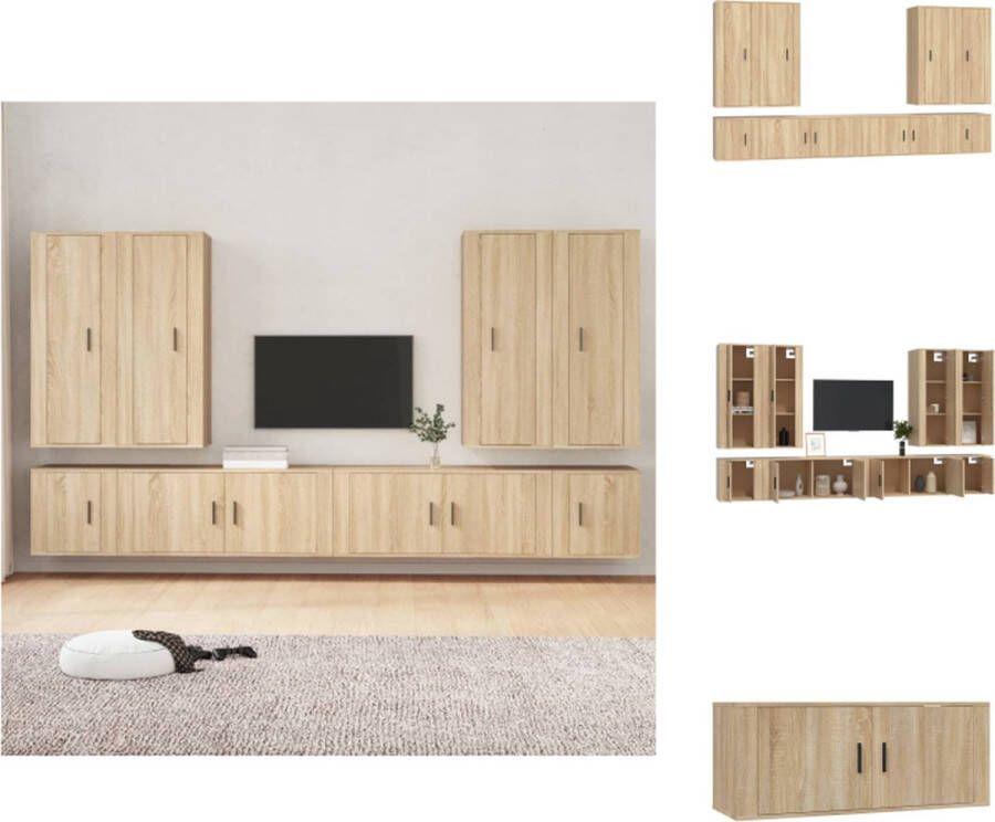 vidaXL tv-meubelset Sonoma eiken 4x 40x34.5x100cm 2x 100x34.5x40cm 2x 40x34.5x40cm Kast