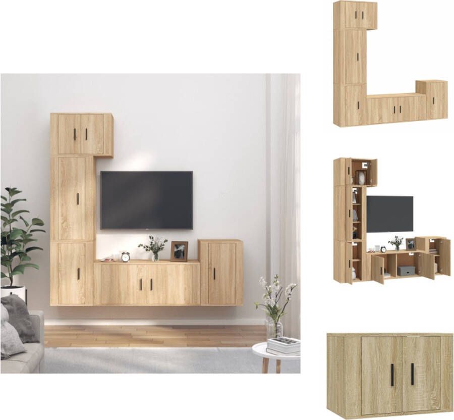 vidaXL TV-meubelset Sonoma Eiken 57x34.5x40 cm 100x34.5x40 cm 40x34.5x60 cm 40x34.5x80 cm Kast