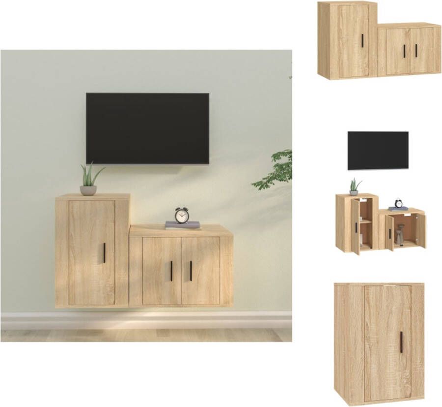 vidaXL TV-meubelset Sonoma Eiken 57x34.5x40 cm 40x34.5x60 cm Kast