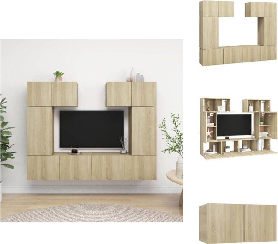 vidaXL TV-meubelset Sonoma eiken 60x30x30 cm 30.5x30x60 cm 80x30x30 cm Kast