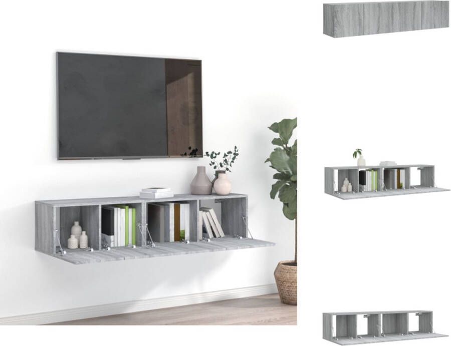 VidaXL TV-meubelset Sonoma Eiken Hangende kast 60x30x30cm 80x30x30cm Kast