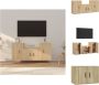 VidaXL TV-meubelset Sonoma eiken Klassiek design Ruime opbergruimte Wandgemonteerd Stofvrije deuren 3-delige set (B x D x H) 57 x 34.5 x 40 cm 2 x 40 x 34.5 x 60 cm Kast - Thumbnail 2