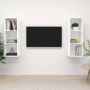 VidaXL tv-meubelset televisiewandmeubel 37 x 37 x 107 cm wit spaanplaat Kast - Thumbnail 1