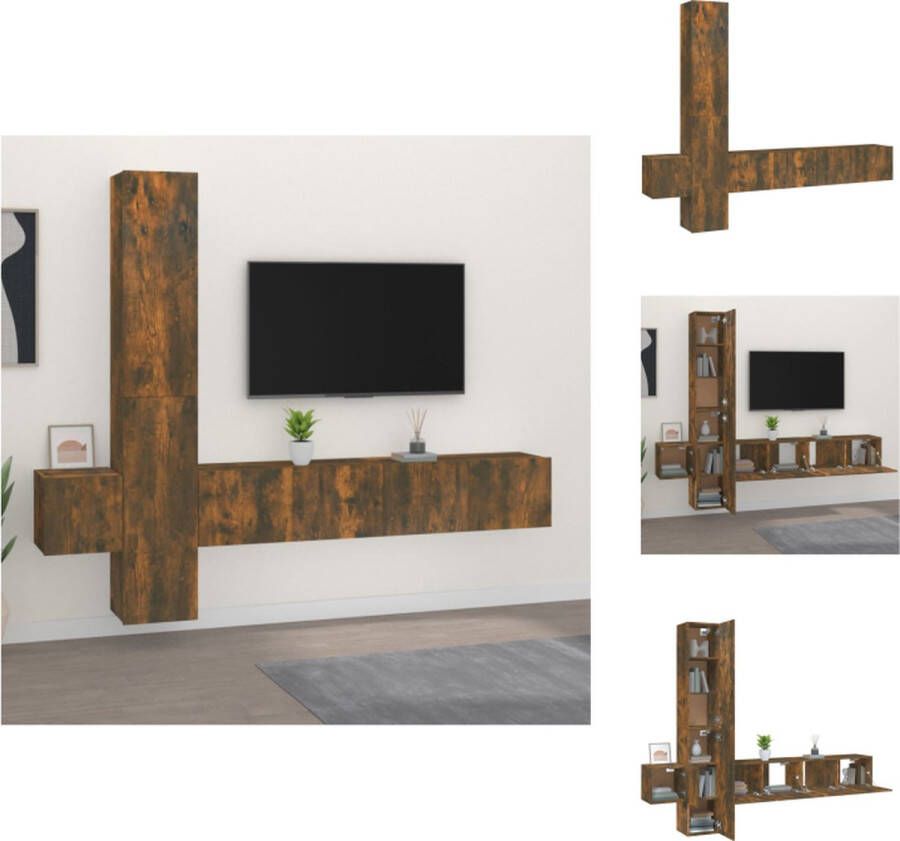 vidaXL TV-meubelset TV-meubel Gerookt Eiken 80x30x30 cm Hoogwaardig en praktisch Kast