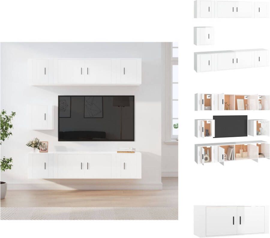 VidaXL TV-meubelset wit 2x 100x34.5x40 cm + 5x 40x34.5x40 cm Kast