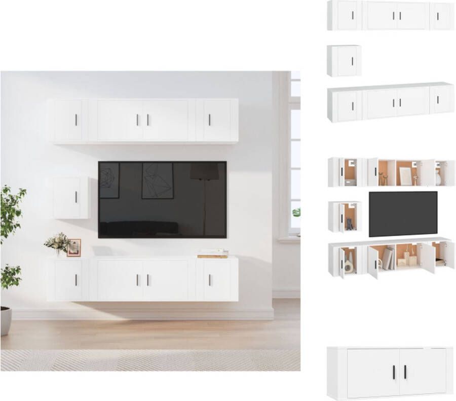 VidaXL TV-meubelset Wit 2x tv-meubel- 100x34.5x40 cm 5x tv-meubel- 40x34.5x40 cm Kast