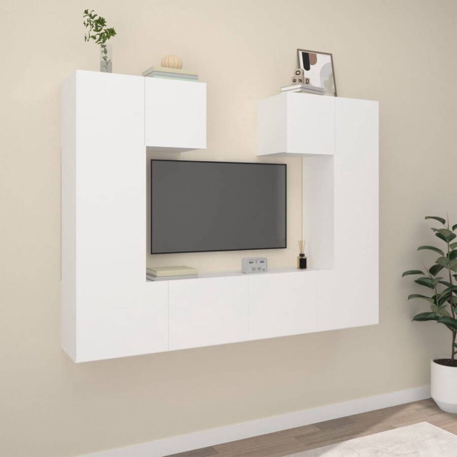 VidaXL TV meubelset wit 60x30x30 cm + 30.5x30x60 cm + 80x30x30 cm Kast