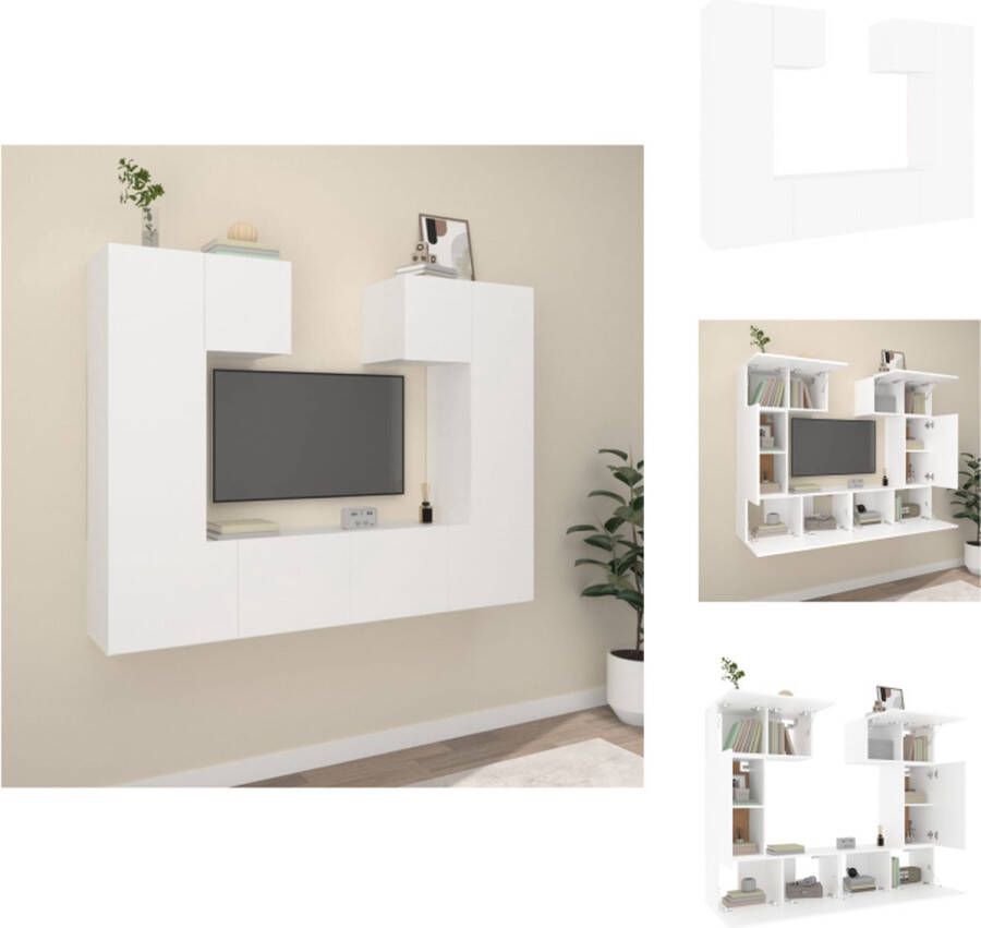 vidaXL TV meubelset wit 60x30x30 cm + 30.5x30x60 cm + 80x30x30 cm Kast