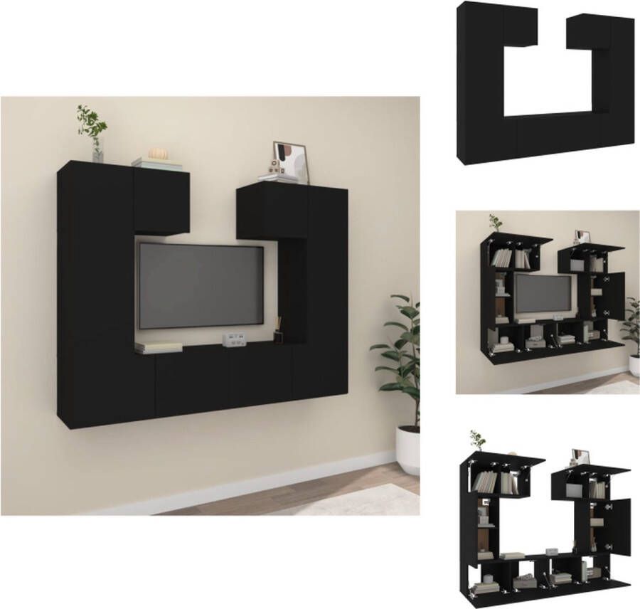 VidaXL TV-meubelset zwart 60x30x30 cm 30.5x30x60 cm 80x30x30 cm Kast - Foto 1