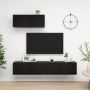 VidaXL TV-meubelset zwart spaanplaat 80 x 30 x 30 cm 3x tv-meubel Kast - Thumbnail 1