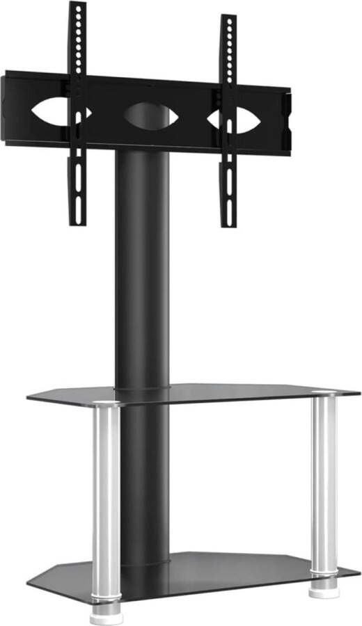 VidaXL Tv-standaard 32-70 inch zwart zilver Tv Stand Tv Meubel Televisiestand Hoekschakeling Tv Muurbevestiging
