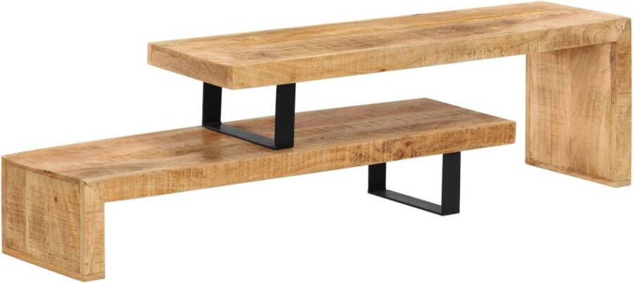 VidaXL TV-standaard Houten Meubel Afmetingen- 115 x 30 x 40 cm Gemaakt van massief mangohout Kast - Foto 5
