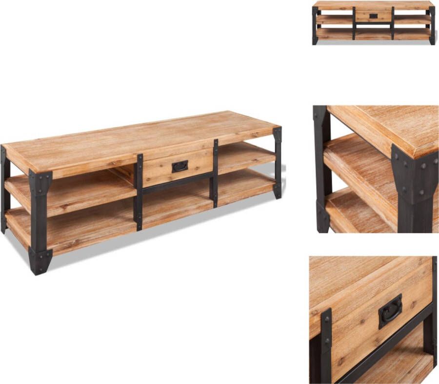 VidaXL Tv-meubel Tv-meubels Tv-meubelen Tv-meubilair Tv-meubel 140x40x45 cm massief acaciahout - Foto 2