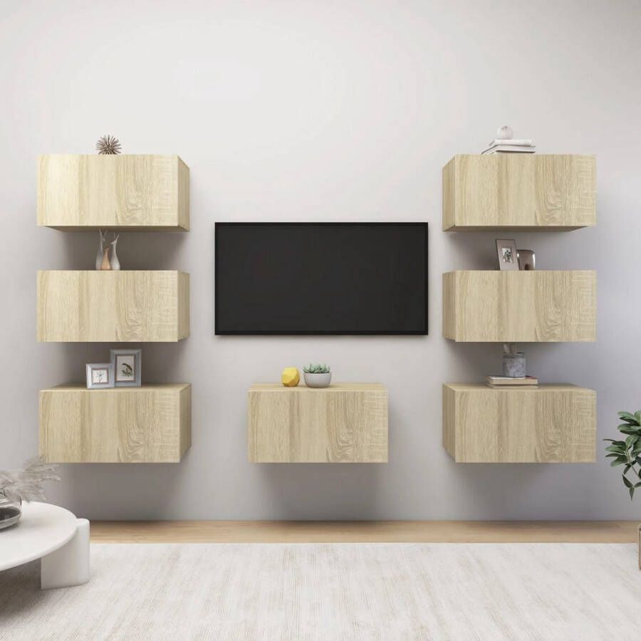 VidaXL TV Wandkast Sonoma Eiken 30.5 x 30 x 60 cm Spaanplaat Kast