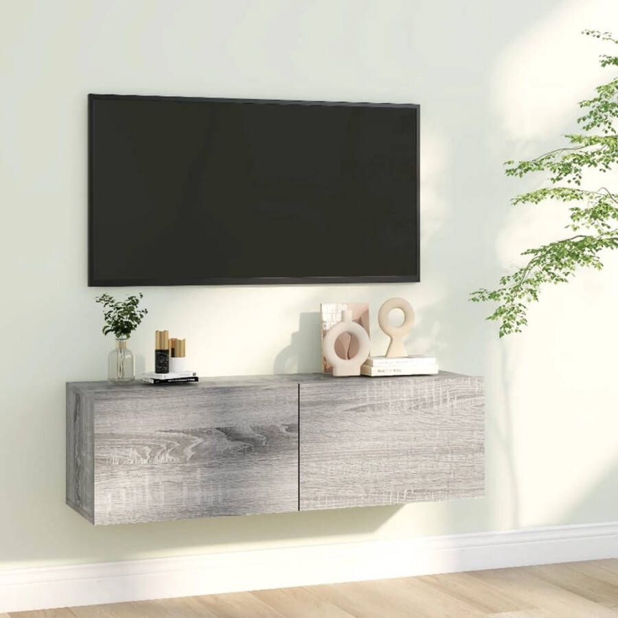 VidaXL -Tv-wandmeubel-100x30x30-cm-bewerkt-hout-grijs-sonoma-eikenkleur