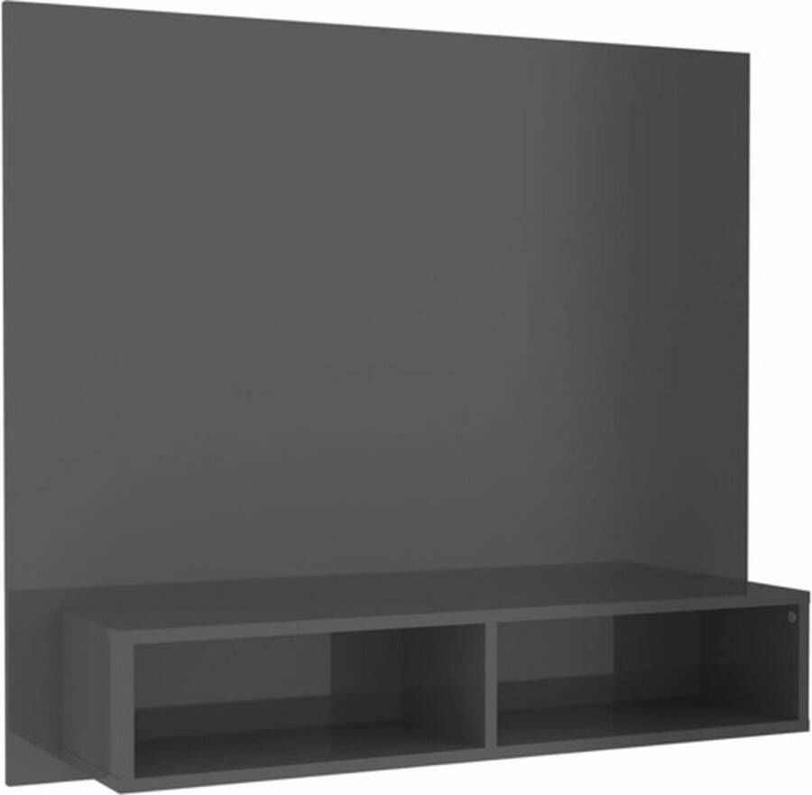 VidaXL -Tv-wandmeubel-102x23 5x90-cm-spaanplaat-hoogglans-grijs - Foto 2