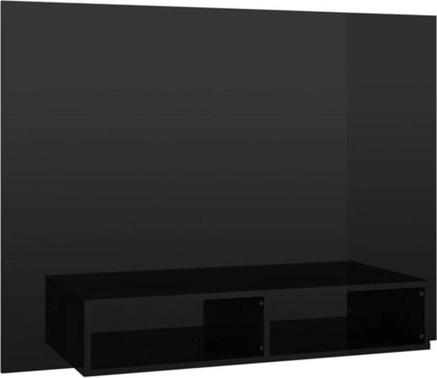 VidaXL -Tv-wandmeubel-120x23 5x90-cm-bewerkt-hout-hoogglans-zwart - Foto 3